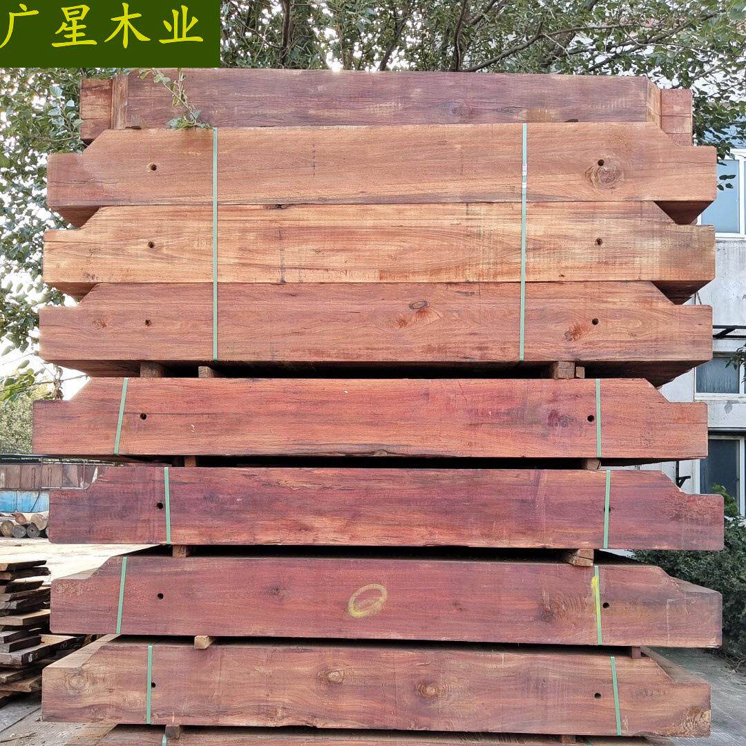 防腐木红柳桉垫木硬木枕木船厂木方300*300打孔船舷木枕实木户