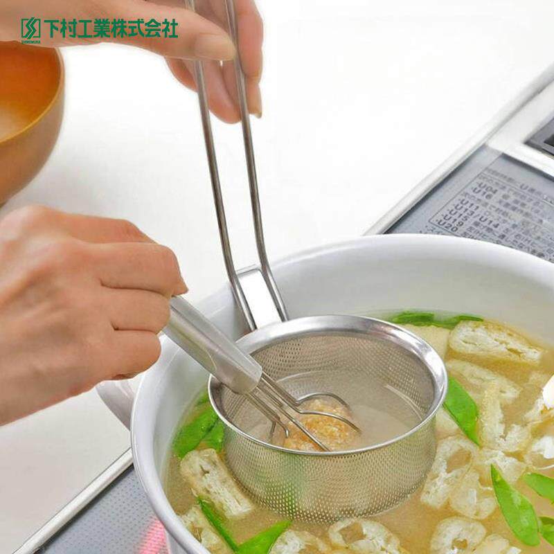 日本进口下村企贩304不锈钢味增小漏网多功能漏勺关东煮过滤汤勺