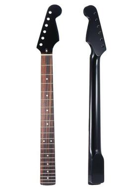 ST22品6弦枫木全黑色哑光琴颈电吉他琴柄吉他琴颈不带背中线黑色