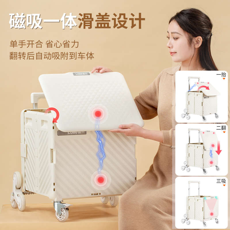 露禾折叠购物车买菜神器小推车拖拉杆车便携家用老人爬楼梯手拉车