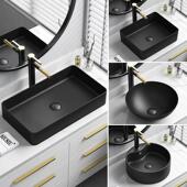 黑色哑光陶瓷台上盆洗手盆洗面洗漱盆冷热水龙头小洗脸盆水池水盆