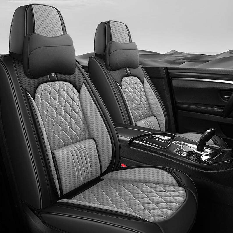 25年新款菱格全皮革固定腰靠汽车座垫四季通用座椅垫原厂
