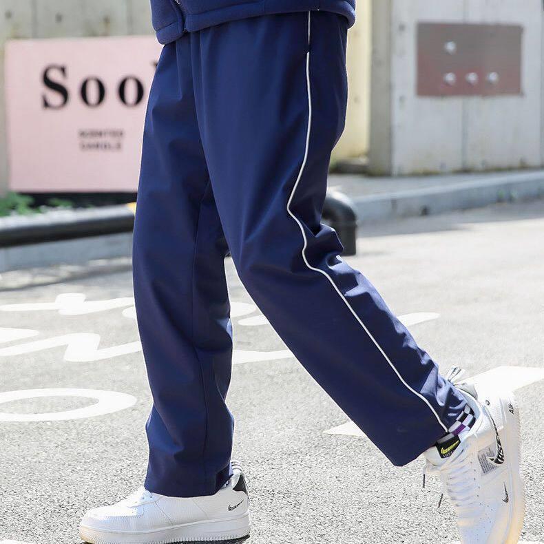 校服裤子男女冬季宽松藏蓝中学生一条杠加绒小学生春秋冲锋裤校裤