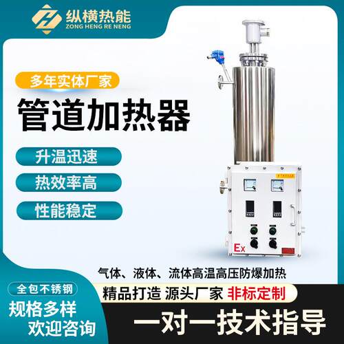 防爆管道加热器立式设计氮气混合气体高温加热设备生产制造商定制