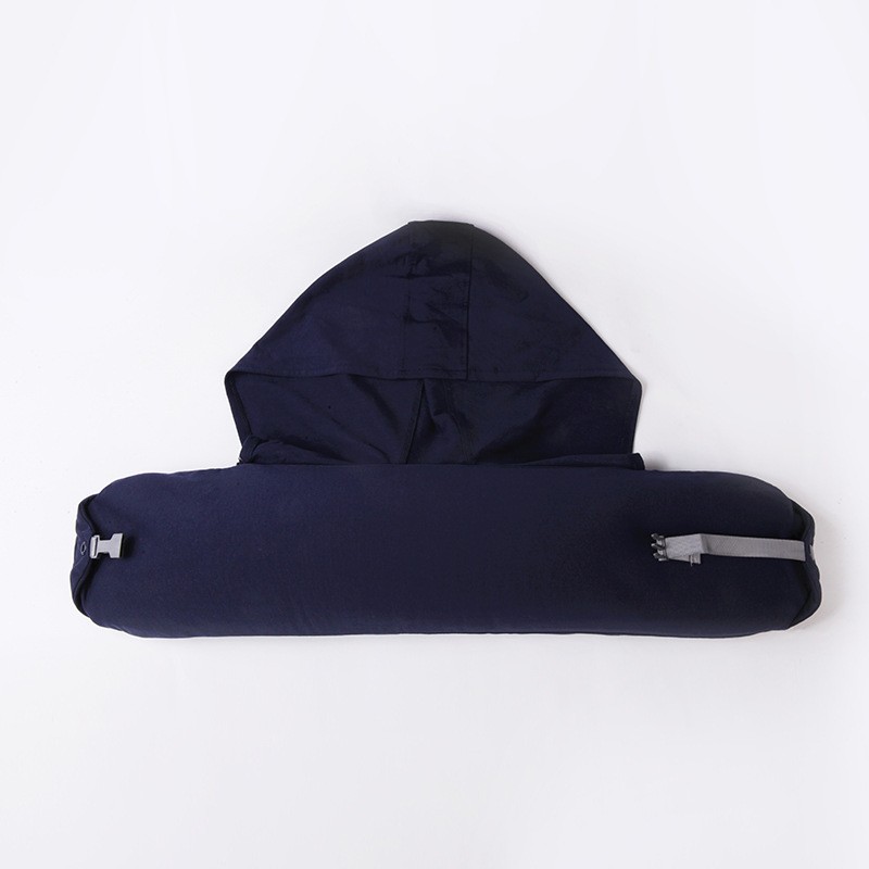 帽U型枕微粒子带帽子旅连行枕日式多功能颈可枕拆飞机护连帽u型颈