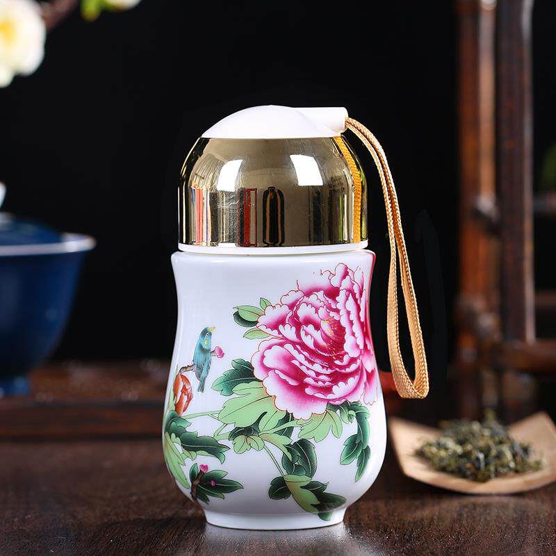 景德镇陶瓷水杯泡茶学生中式旅行茶杯家用陶瓷杯泡花菜豆浆杯