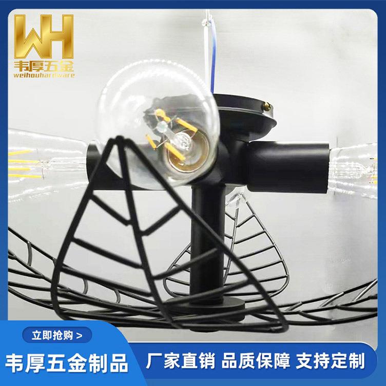 隐形美式复古吸顶卧室风扇灯工业风遥控餐厅吊扇灯铁艺顶灯带风扇