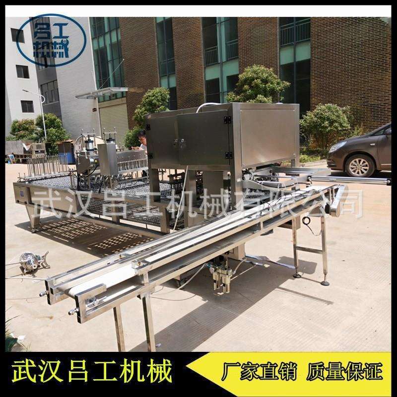 PP塑料盒装一出四全自动鸡蛋豆腐内酯豆腐老豆腐灌装封口机