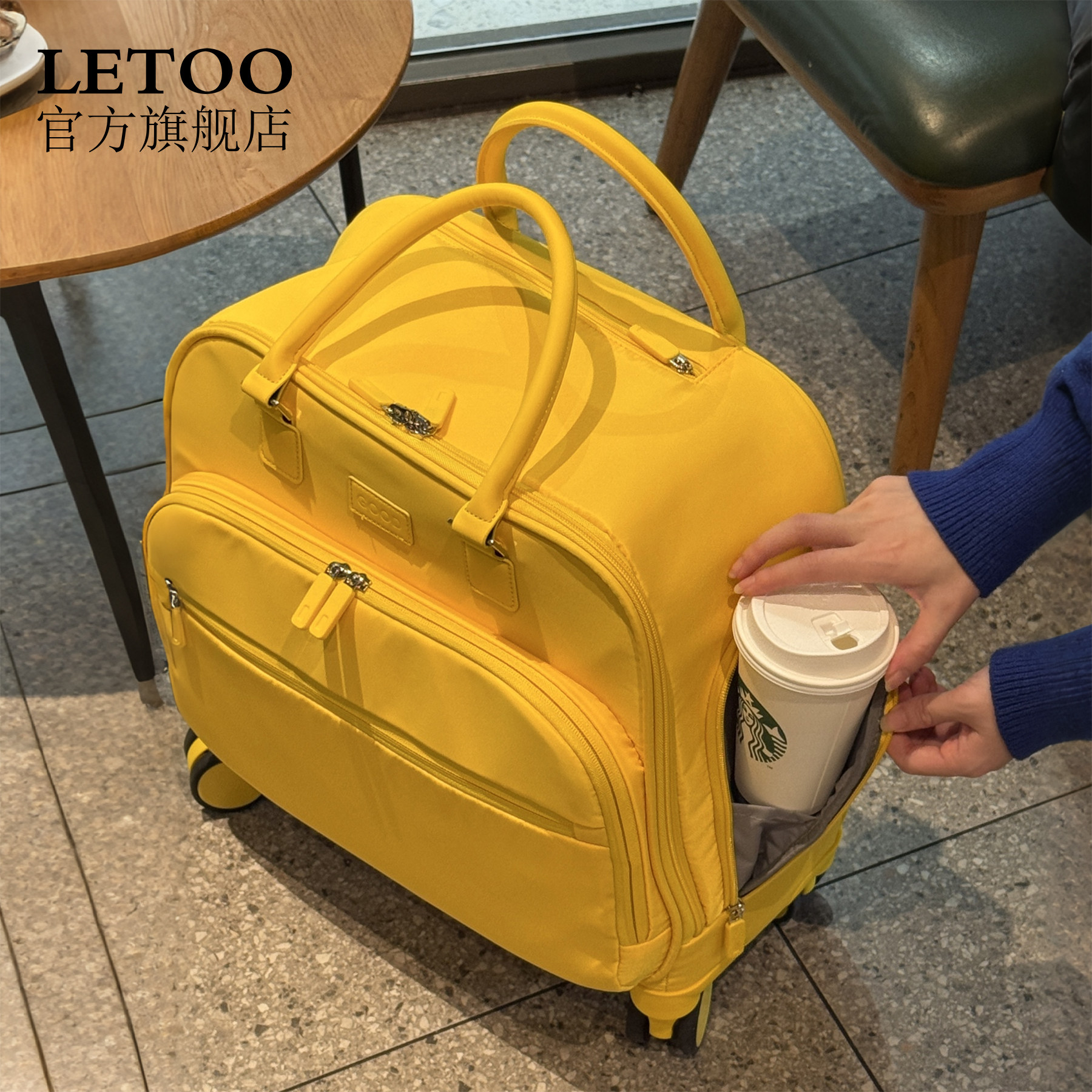 LETOO行李箱18寸登机2026新款短途便携式出差旅行手提轻便拉杆包图片