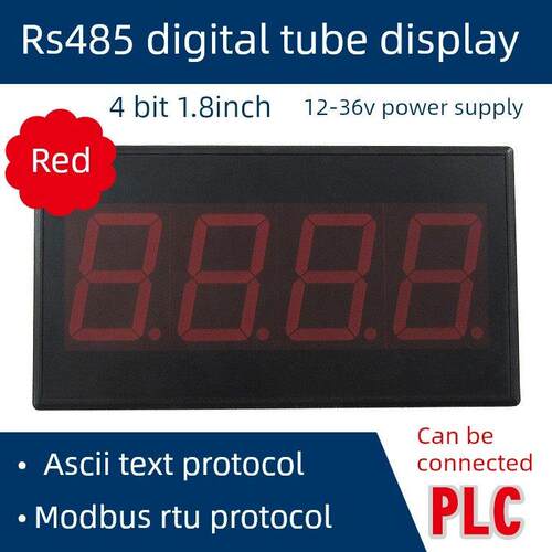 [Led-485-184红]工业级Rs485数码管显示4位1.8英寸Modbus
