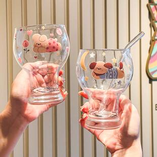 微醺小酒杯高颜值可爱小兔杯子卡通小狗玻璃杯啤女生家用果汁牛奶