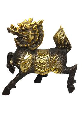 铜麒麟摆件一对火麒麟才富麒麟家居客厅开业礼品家居工艺品摆件