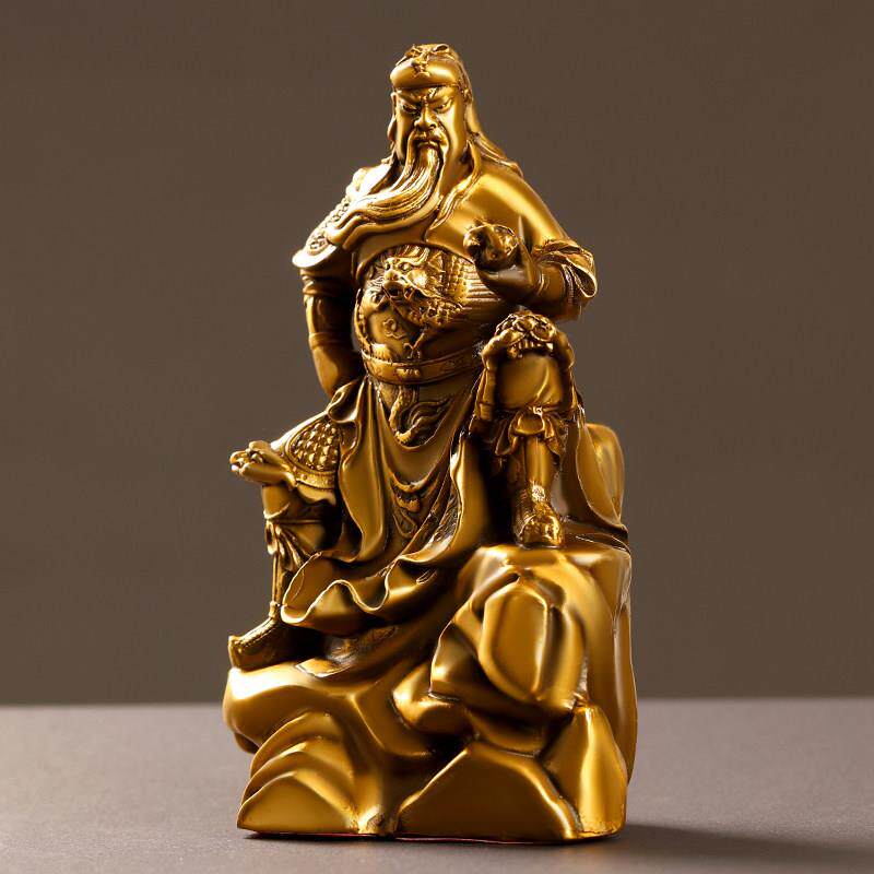 黄铜忠诚关公铜像装饰客厅家居用品展示全铜肝假体胆囊吴财富关羽