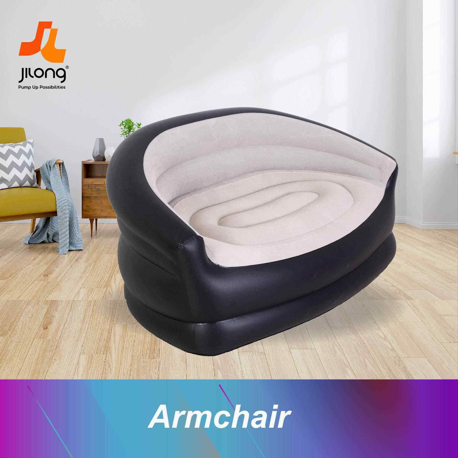 JILONG椅充气单人简27449、2约沙发沙发休午睡躺椅创携意便折闲叠