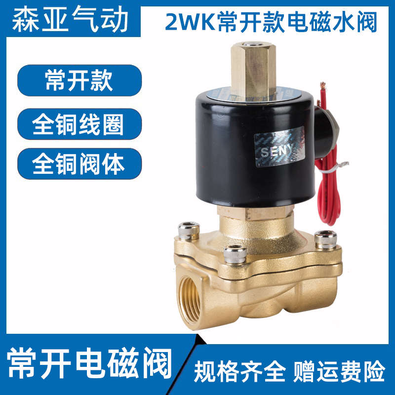 SENYA常开全铜电磁阀水阀 气阀220V 24V 12V 2分 4分 6分控制阀