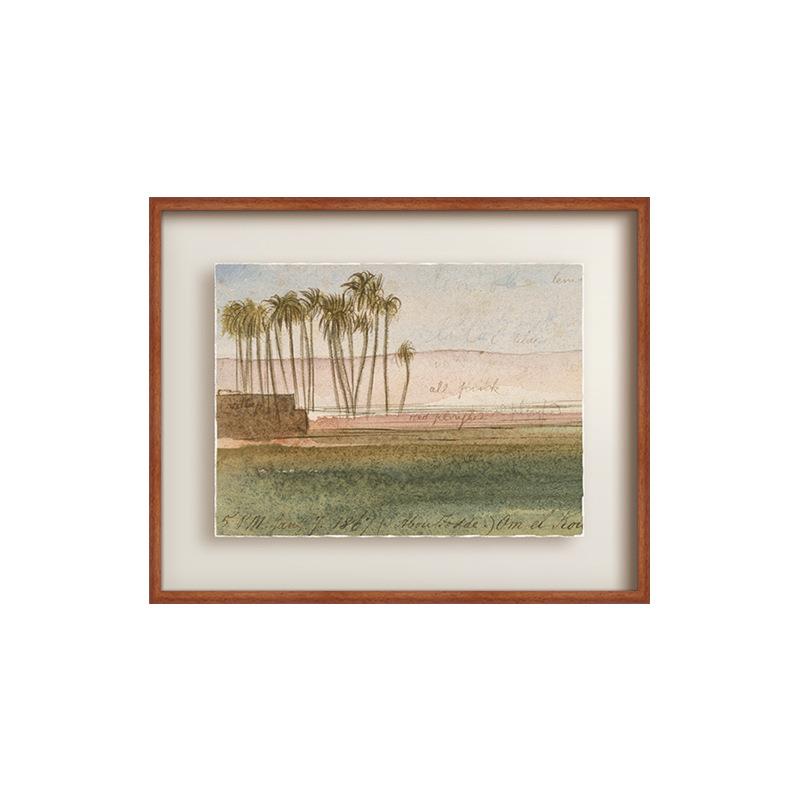 风吹棕榈树北欧ins风景玄关斗柜挂画法式中古风客厅背景墙装饰画