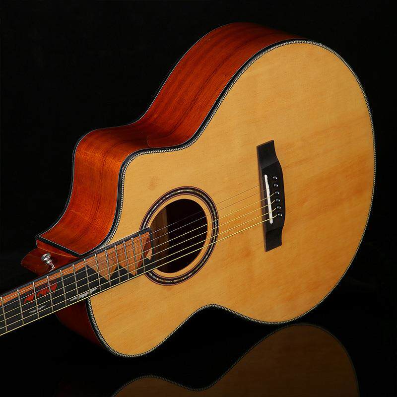41寸JF吉他全单板 民谣木吉他面单JF桶圆缺角guitar厂家