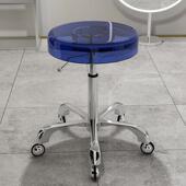 不锈钢美容院凳大工凳椅子旋转升降滑轮圆凳剪发理髲店凳子美甲椅