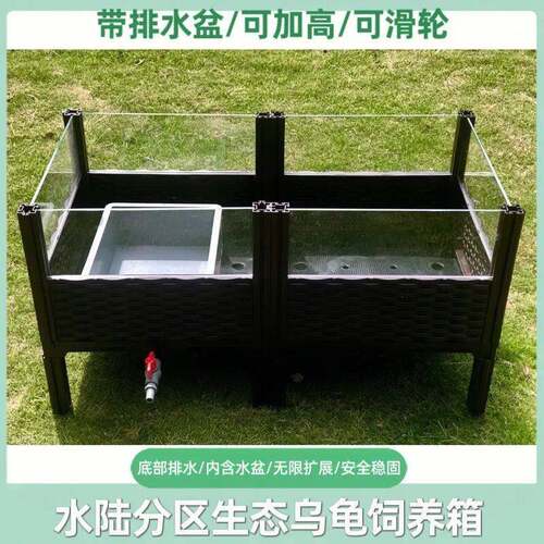 黄缘龟专用饲养箱陆龟半水龟缸生态造景箱 安缘台缘养殖箱
