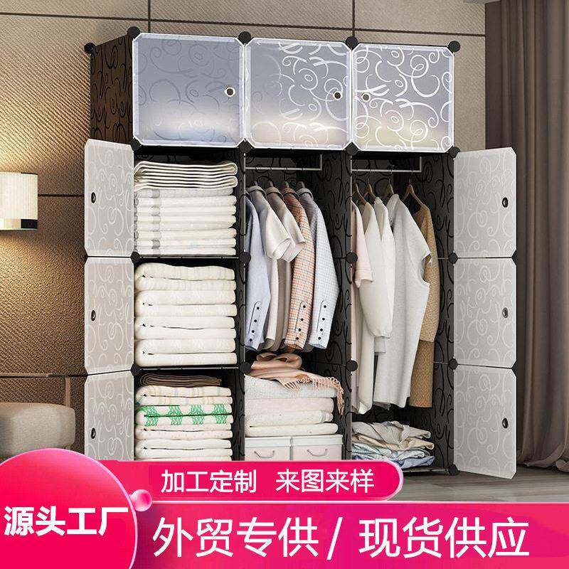 简易衣柜现简约布衣柜出租房钢管加粗加固家用卧室组装收纳挂柜