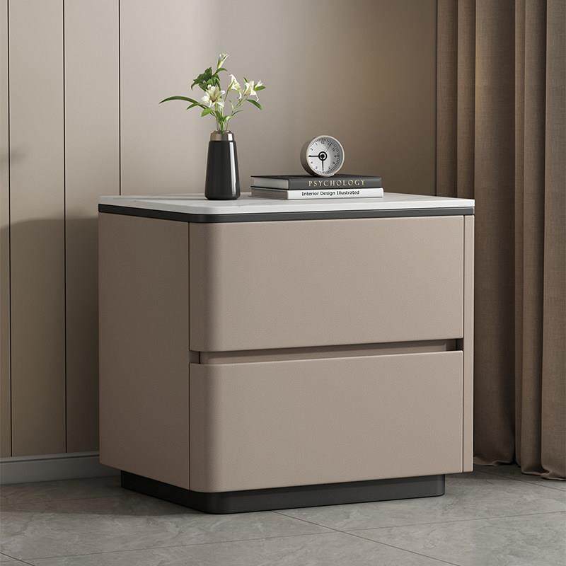 床头柜意式极简高端简约现代奶油风床头柜卧室大尺寸高级感床边柜