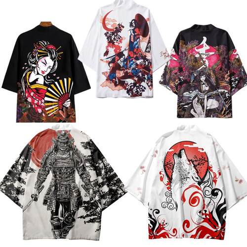 Elegant Koi Print Seven-Quarter Sleeve Traditional Hanfu