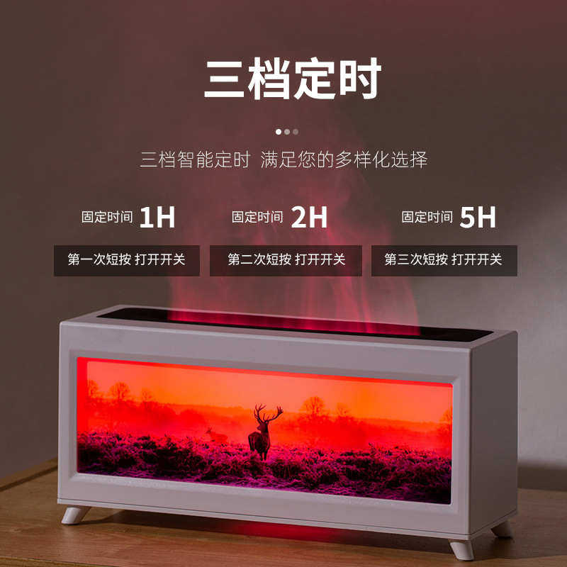 2025新款麋鹿仿真火焰香薰机 家用办公桌面七彩氛围灯光雾化香薰,生活电器,香薰机/多功能香氛机/自动加香机,淘宝优惠券,粉丝福利购,淘宝优惠卷