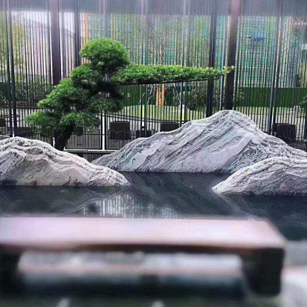 雪浪石景观石切片组合天然造景室内枯山水假山石头泰山石庭院摆件