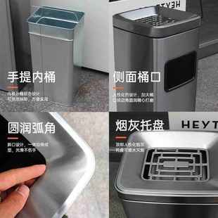 不锈钢酒店垃圾桶带烟灰缸宾馆大堂大厅立式 商用电梯口果罗加