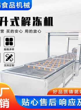 龙门提升鸡胗解冻机 冻盘鸡爪恒温化冻设备 海鲜毛肚解冻清洗机器