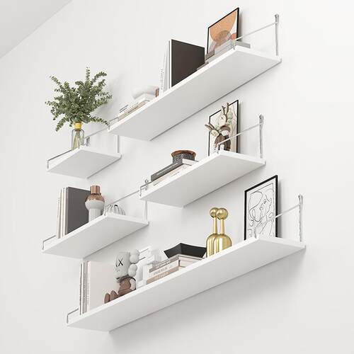 Wall-mounted shelves no-drill hanging wall kitchen living ro