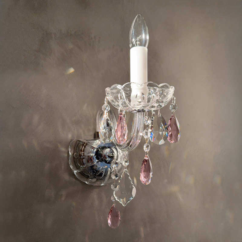 法式水晶壁灯客厅背景墙灯轻奢简约走廊过道灯具高级感卧室床头灯