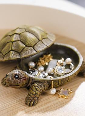 现代乌龟收纳盒客厅摆件树脂工艺品家用电视柜卧室房间装饰品摆设