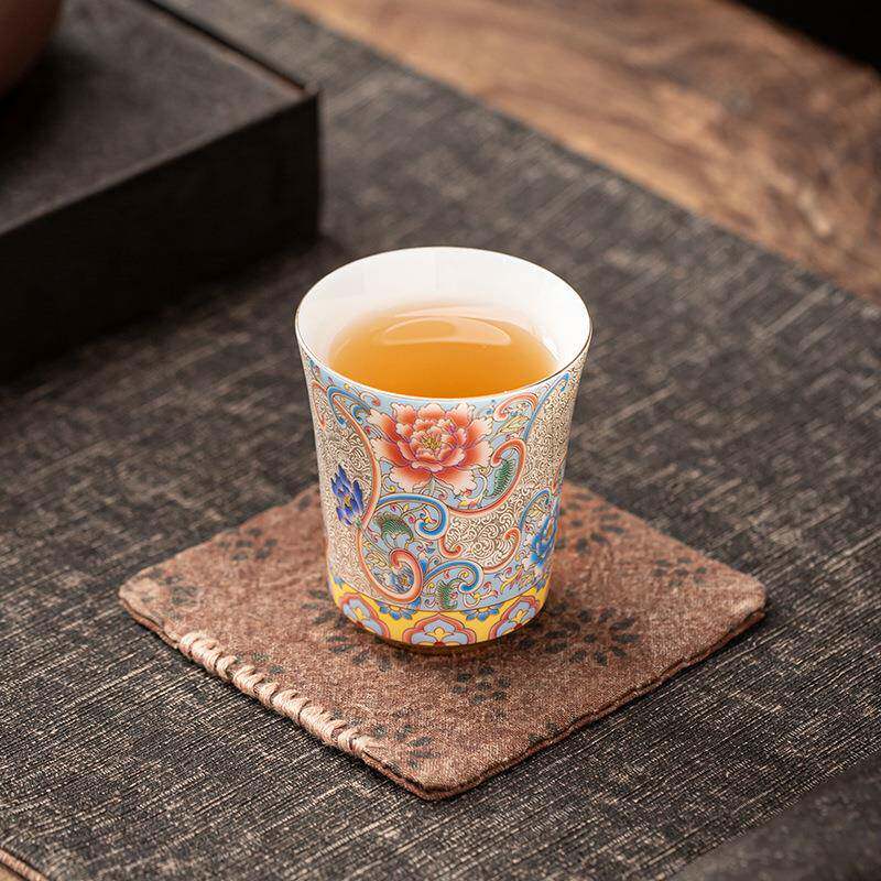 纯银掐丝珐瑯彩主人杯单杯闻香品茗功夫喝茶杯高档男女士个人专用