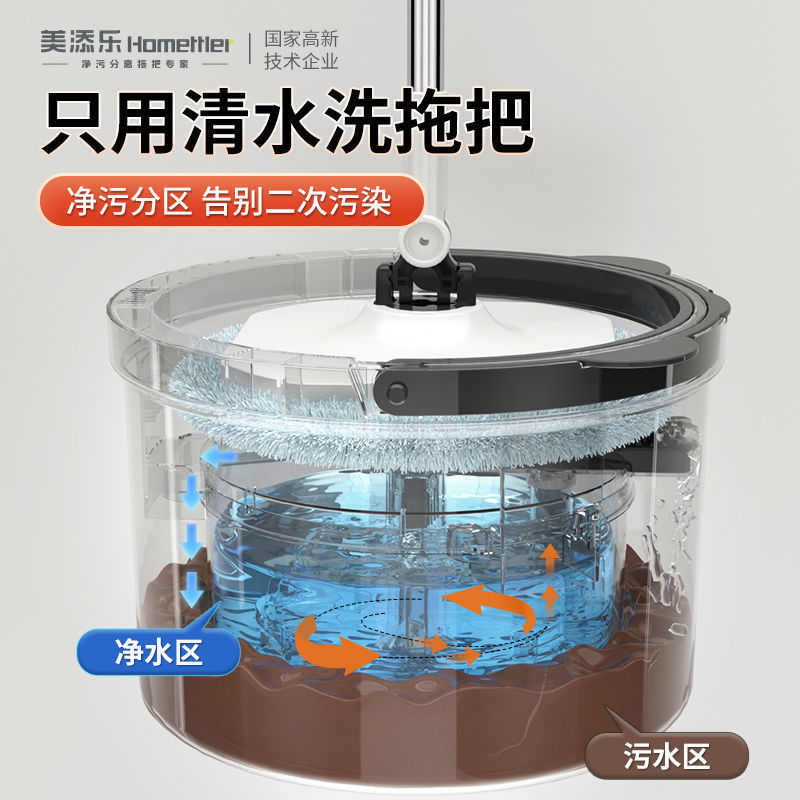 净污分离免手洗家用一拖净清脏水分离平板拖把懒人拖地