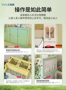 涂料喷漆家用三油漆刷柜子青水漆旧家具改色自翻新性木器漆三清木
