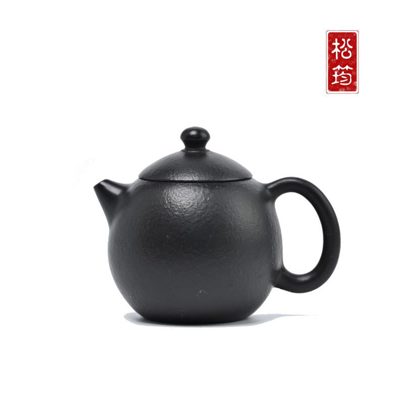 原矿朱泥捂灰纯手工龙蛋100ML小品光素自用宜兴紫砂壶功夫泡茶壶