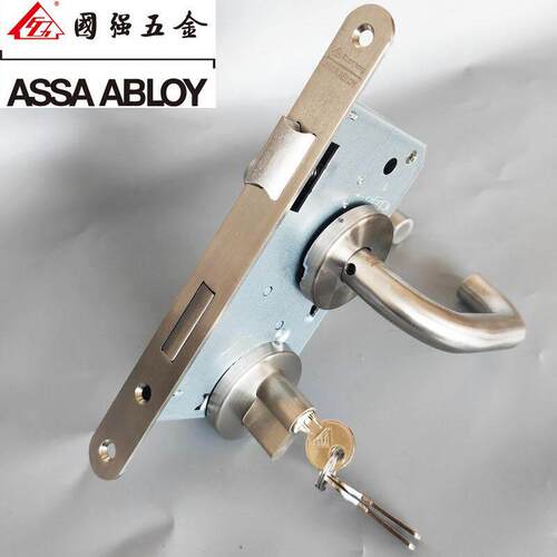 亚萨合莱ASSA ABLOY欧标锁办公室门锁304不锈钢两件式锁工程防火