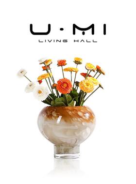 U Mi LIVING · 圆蘑 | 花瓶大理石纹大肚中古花瓶轻奢插花摆件