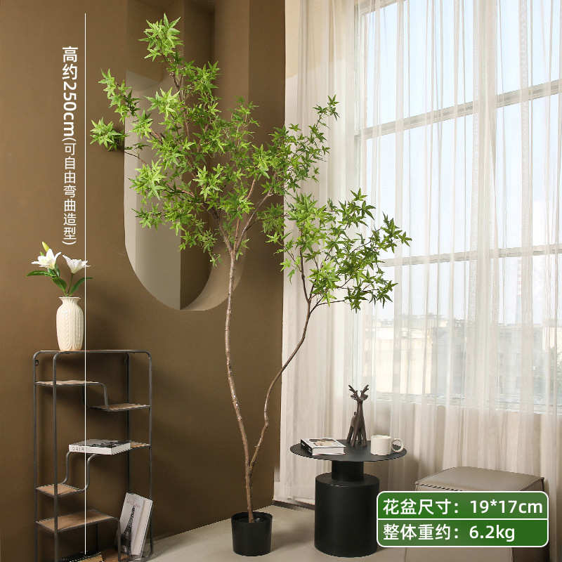 叶树仿真枫寂落地中式绿植大型风假绿侘盆景摆件室内装饰植新迷你