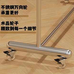 架子收纳节展示架架店不锈钢挂衣可双层陈列移动架服装店可调童装