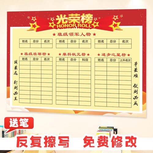 班级光荣榜墙贴初中高中文化布置教室装饰荣誉墙排名展示栏定制