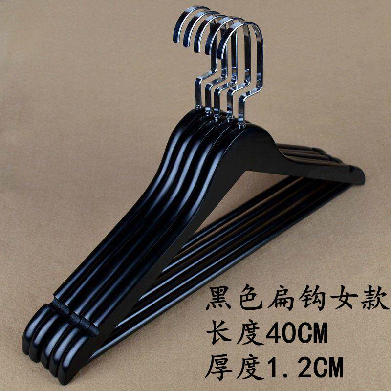 高档黑色实衣服装店木质衣架木衣撑架扁裤钩酒店防滑架衣挂包邮
