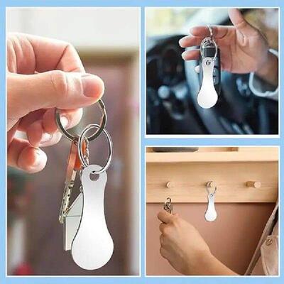 Shopping Trolley Keychain Release Keys Practical Stainless