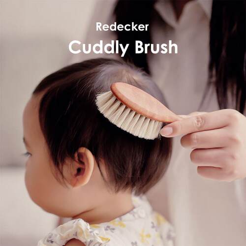 德国Redecker天然羊毛婴儿梳子柔软安全宝宝发梳新生儿按摩胎毛梳