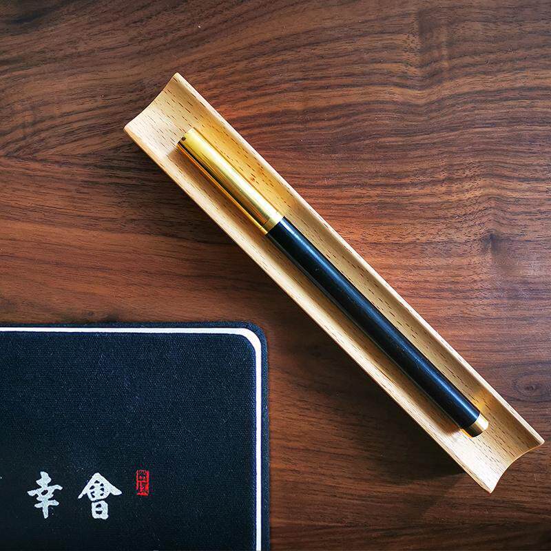 案器钢笔木制笔架子简易创意笔座桌面收纳小摆件现代简约实木笔搁