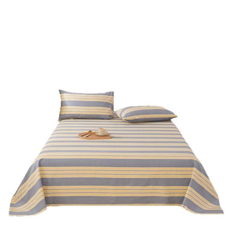 三件套棉麻被单亚麻宿舍老粗批发感凉单件夏季原棉单人布床单凉席