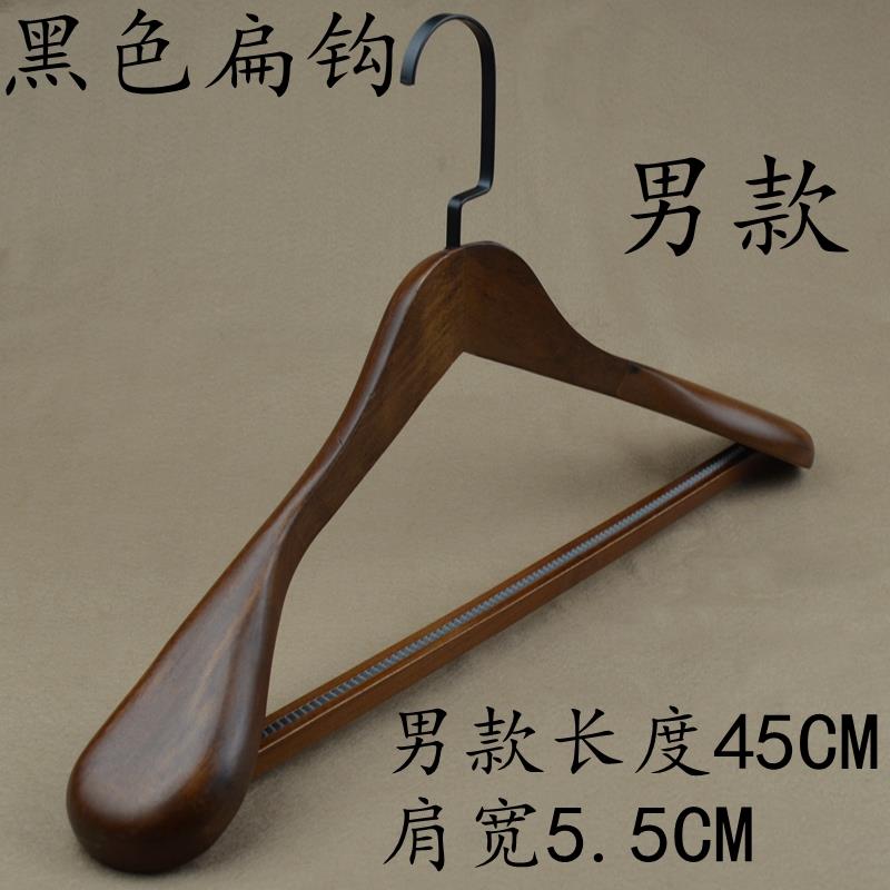 高档宽肩实木衣架覆木质西服架子成古衣架衣服装人店酒店防滑木头