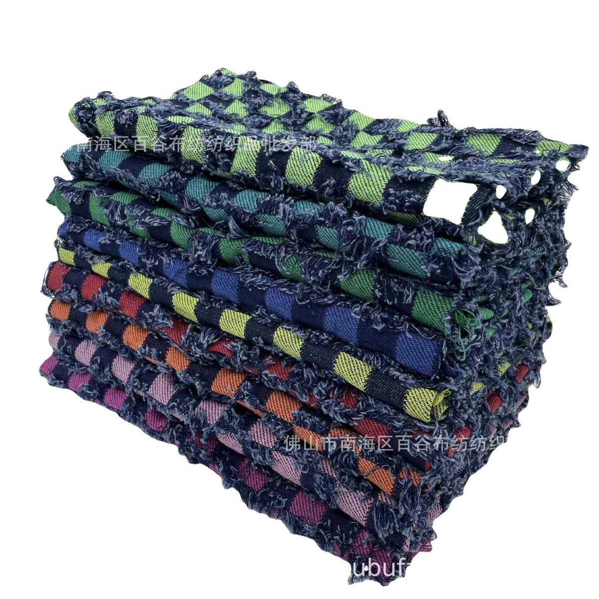 彩色提花棋盘格子 新款牛仔布料厂家直销批发箱包鞋材服装手工DIY,纺织面料/辅料/配套,服装花边,淘宝优惠券,粉丝福利购,淘宝优惠卷