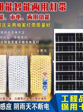 高配太阳氛能带新款庭院别墅围花园照灯明灯带户外防水爆亮软TCK